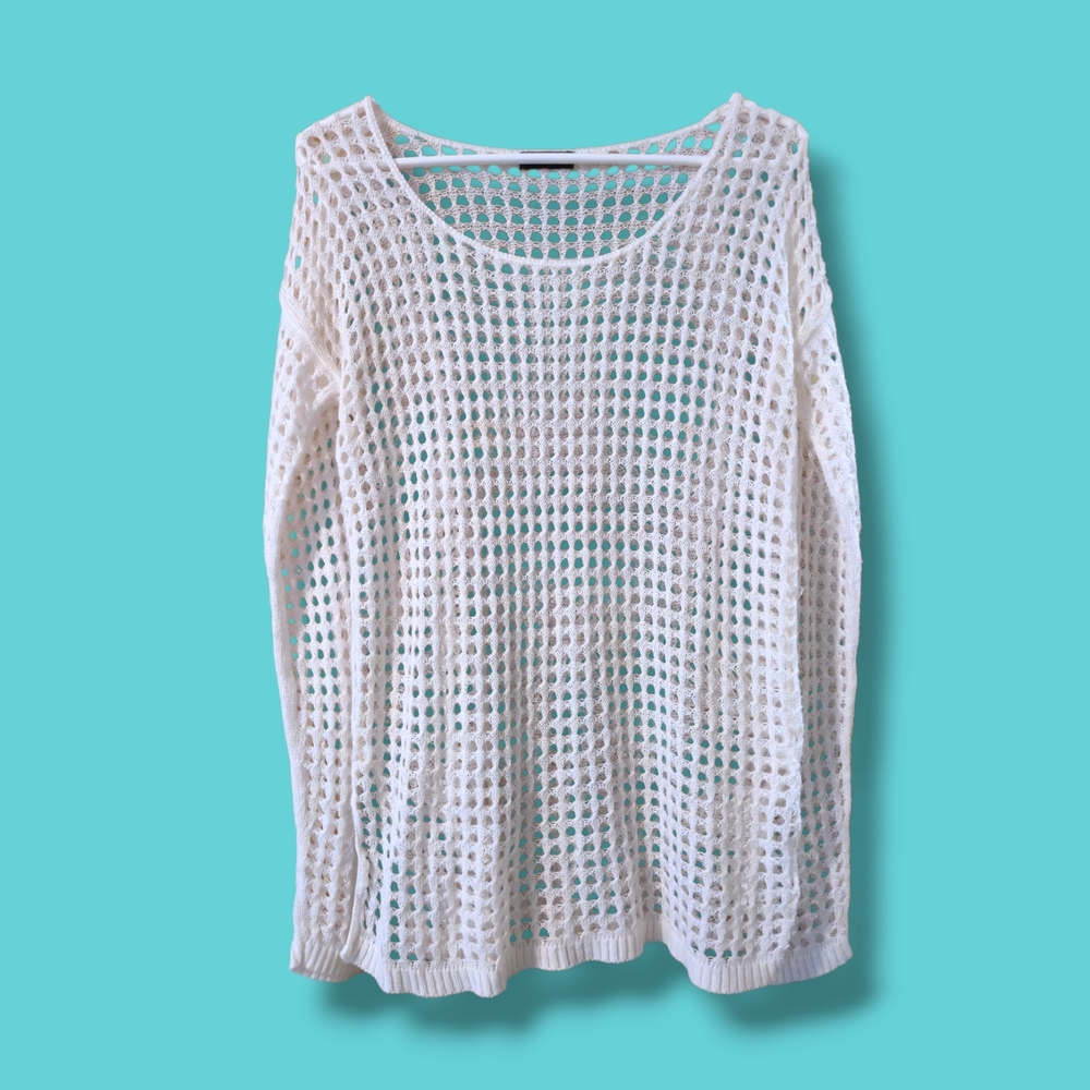 VENUS White Crochet Knit Top